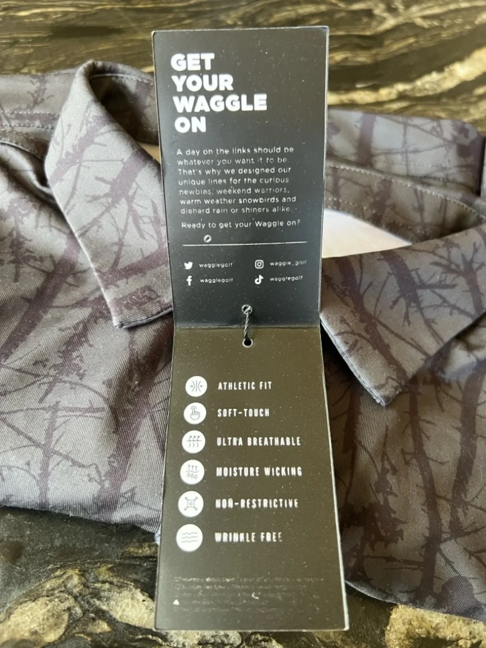 Waggle Golfin’ With Squatch Sasquatch Golf Polo Gray Men’s XL NWT - Picture 6 of 7